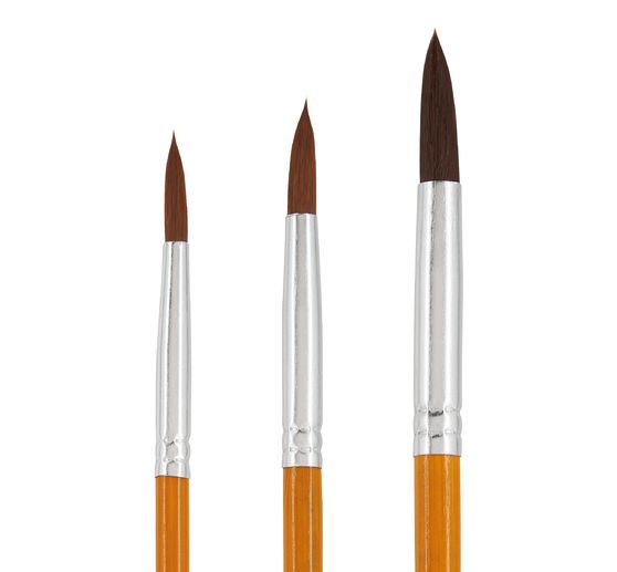 VBS Round brush with bamboo handle "Assorted", 70 pieces