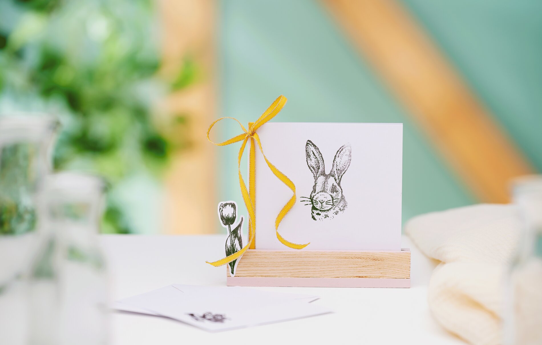 Easter greetings with stamp print