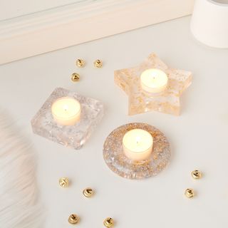 Porta tealight in resina fusa