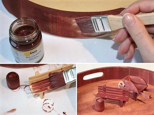 Miniatur-Garten selber gestalten: Tablett grundieren