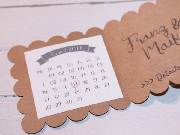 Hochzeitseinladungen_Anleitung3 Hochzeitseinladung Anleitung Save the Date Kalenderblatt