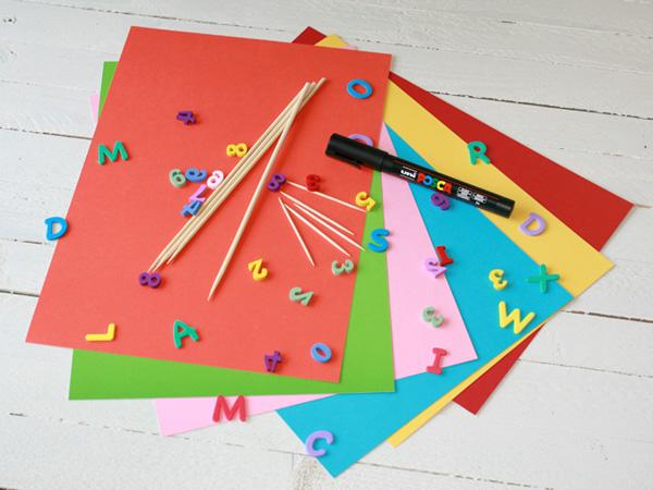 Ben&ouml;tigte Material f&uuml;r die Einschulungsdekoration