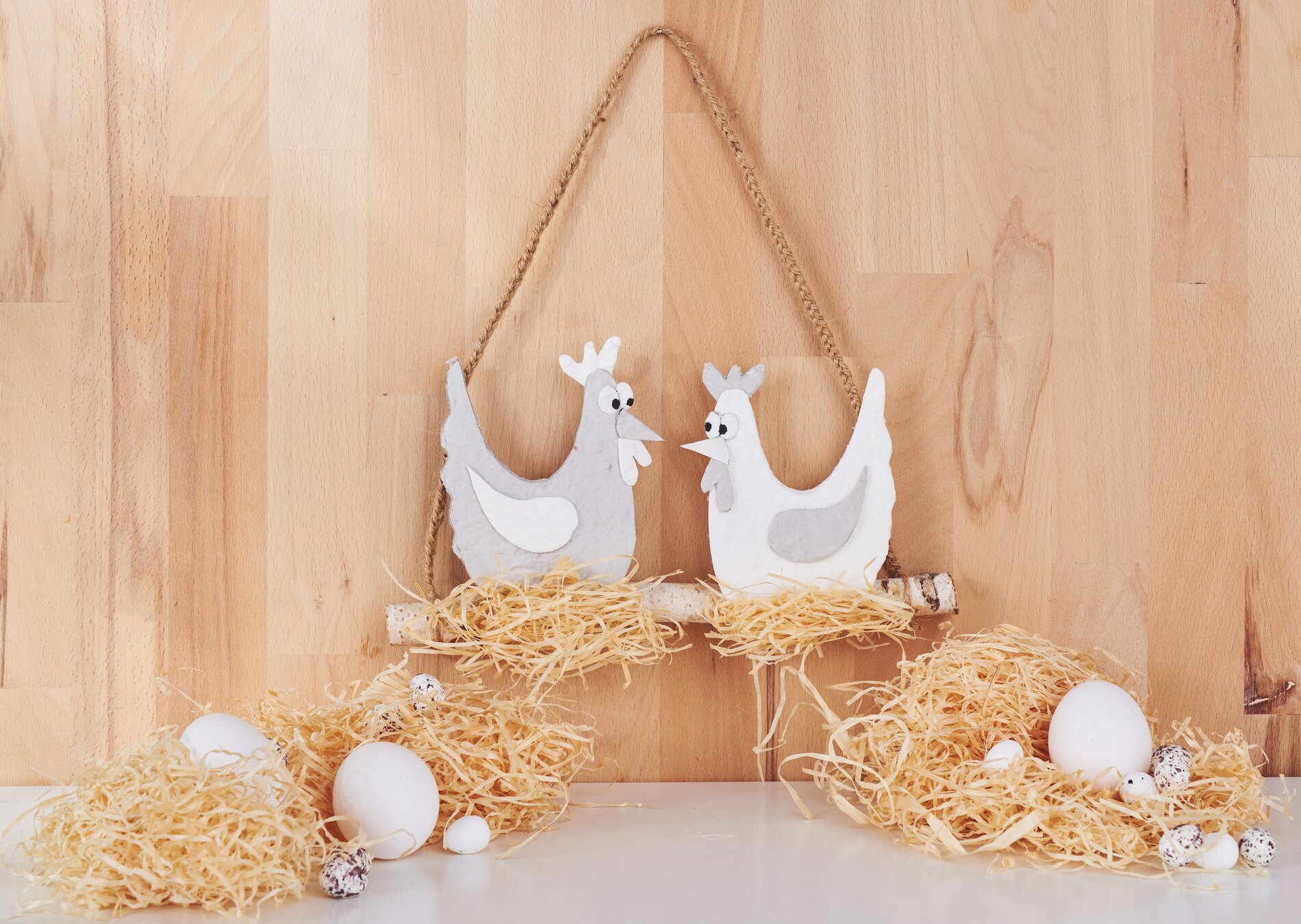 hühner papierschöpfen